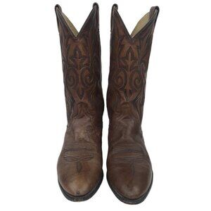 Dan Post Mens 8.5 D Brown Cowhide Leather Cowboy Boots Western Rodeo DP26623